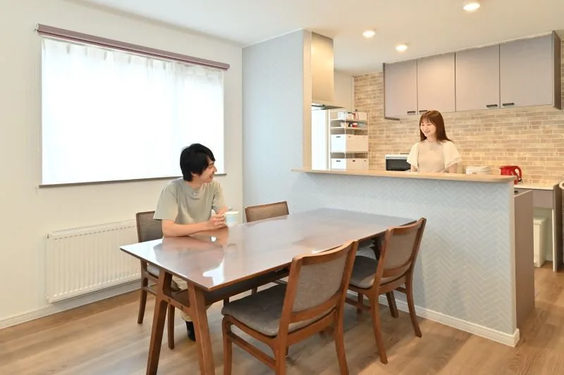 シンプル可愛い、一直線の水廻りで暮らしやすいお家